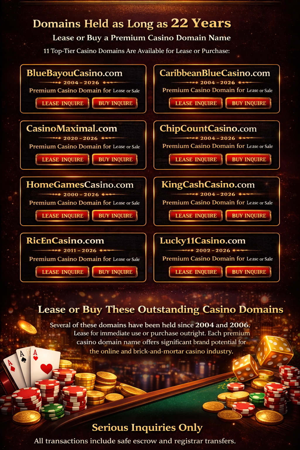 LeaseACasino.com casino-themed hero image